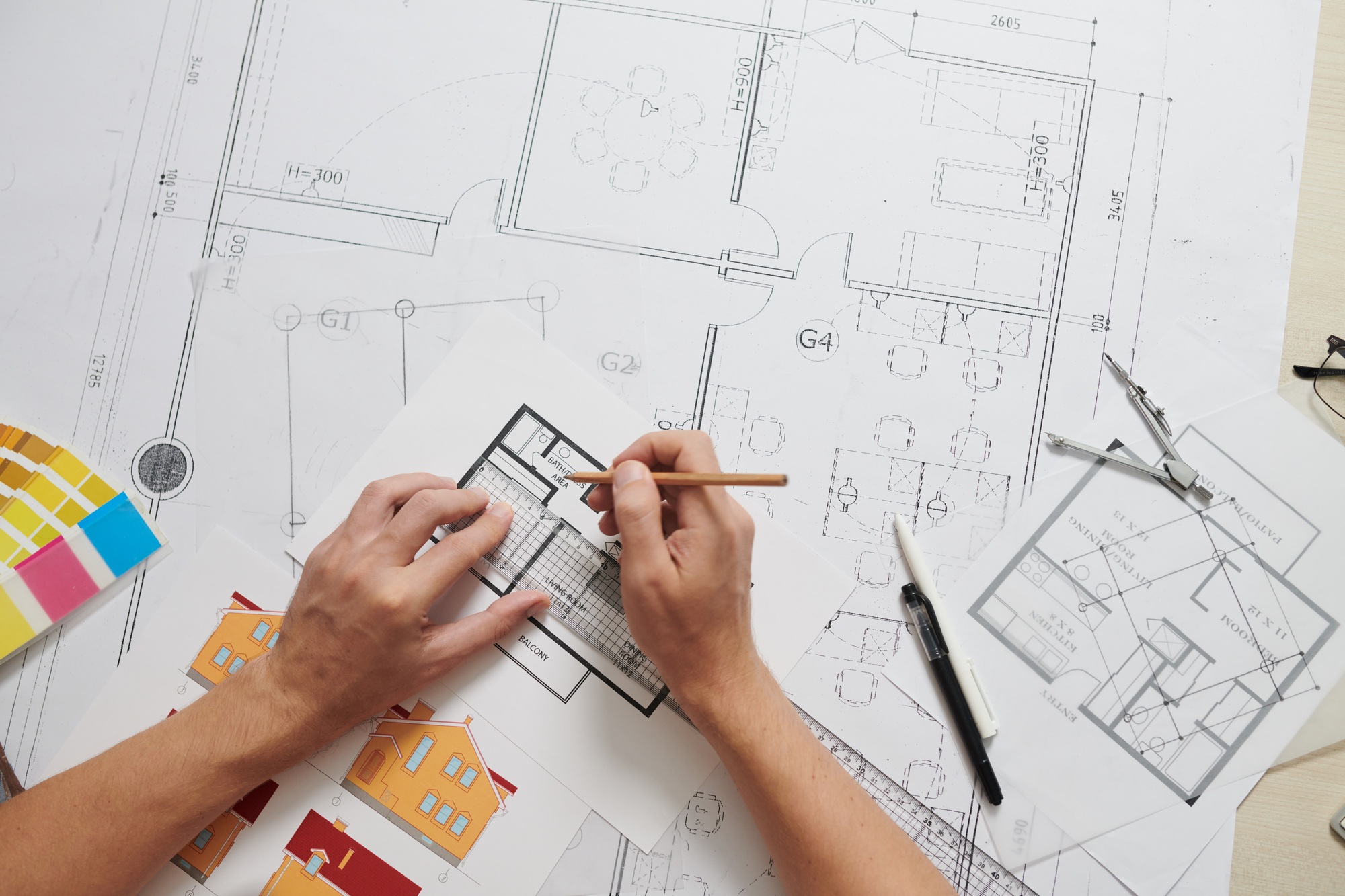 Architect Correcting Floor Plan
