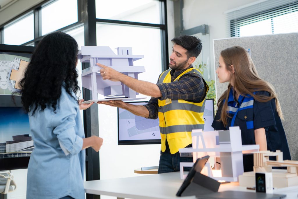 Engineers, architects, and designers collaborate to design a building that employs natural energy.
